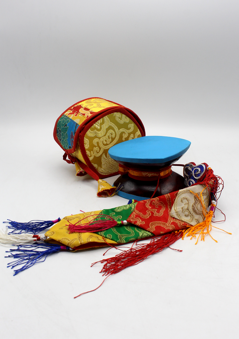 Hand Painted Ritual Wooden Chod Drum Damaru