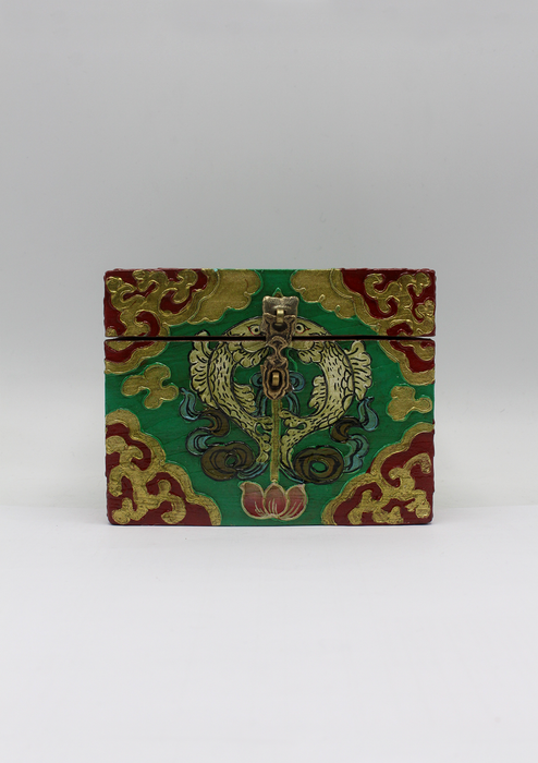 Handpainted Tibetan Wooden Boxes with Endless Knot- Small