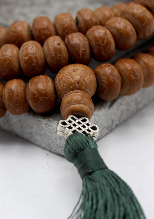 Bodhi Prayer Mala with Dzi Beads Spacer