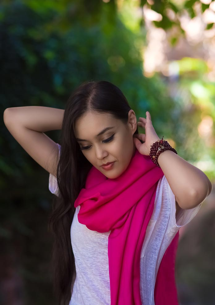 Silky Water Pashmina Shawl Flirtatious Pink