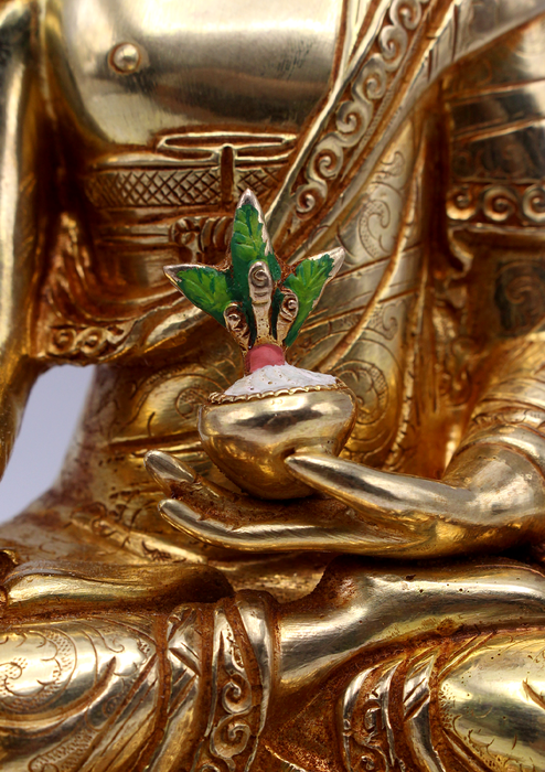 Fine Quality Gilted 24 K Medicine Buddha Statue 8" H