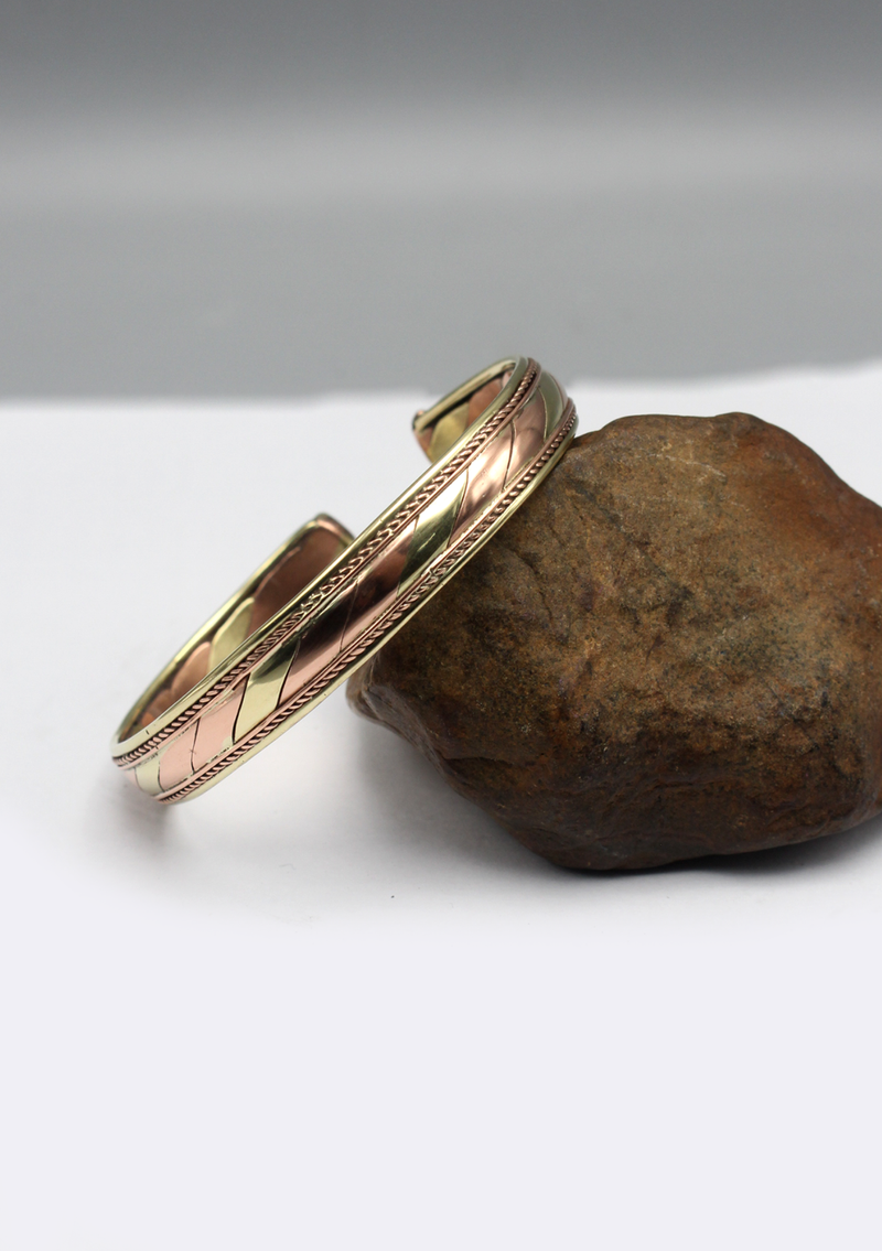 Adjustable Copper Yoga Bracelet for Meditation, Open Cuff Bracelet