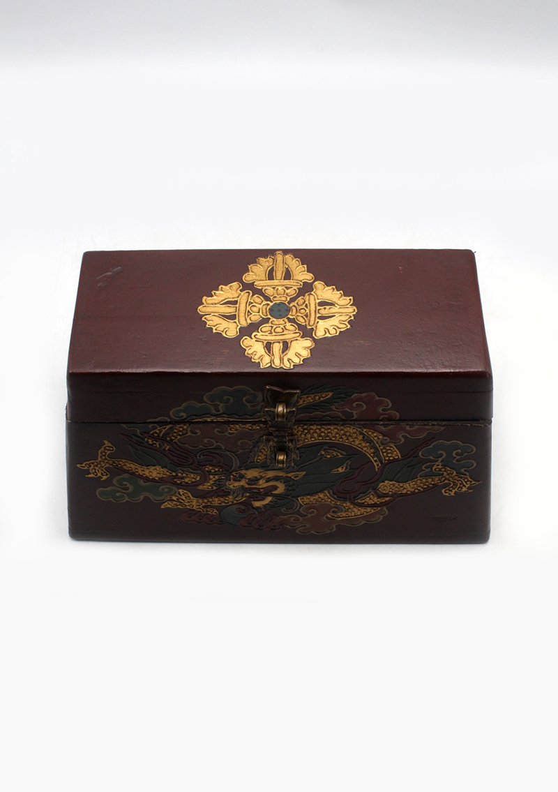 Handpainted Tibetan Jewelry Box with Dragon