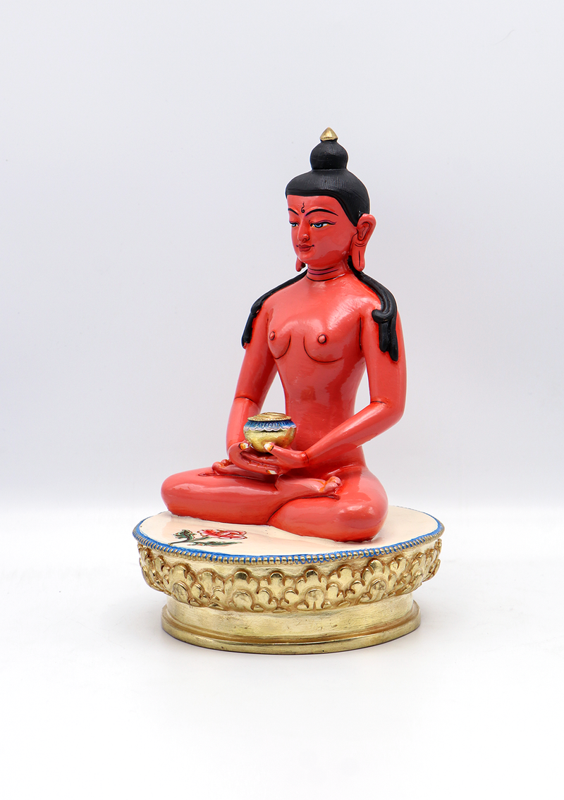 Hand-Painted Amitabha Buddha Statue 8.5"H