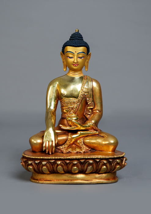 Handmade Copper Gilt  Buddha Sculpture for Meditation, Altar & Home Décor
