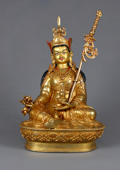 Guru Padmasambhava  Gold Gilded 24K  Rinpoche Statue 9" H