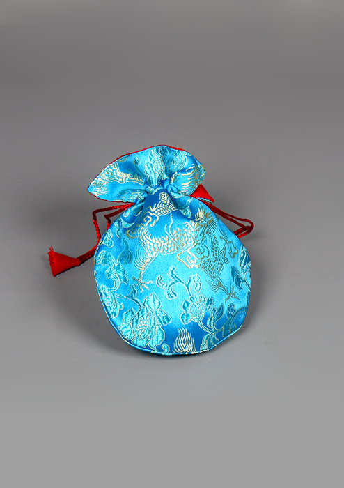 Silk Brocade Drawstring Mala Bag