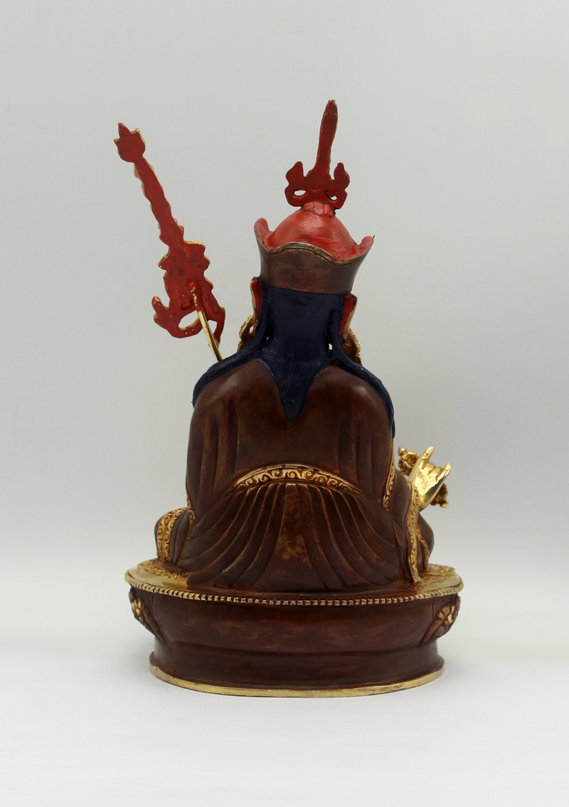 Copper 24K  Guru Padmasambhava Statue 9"H