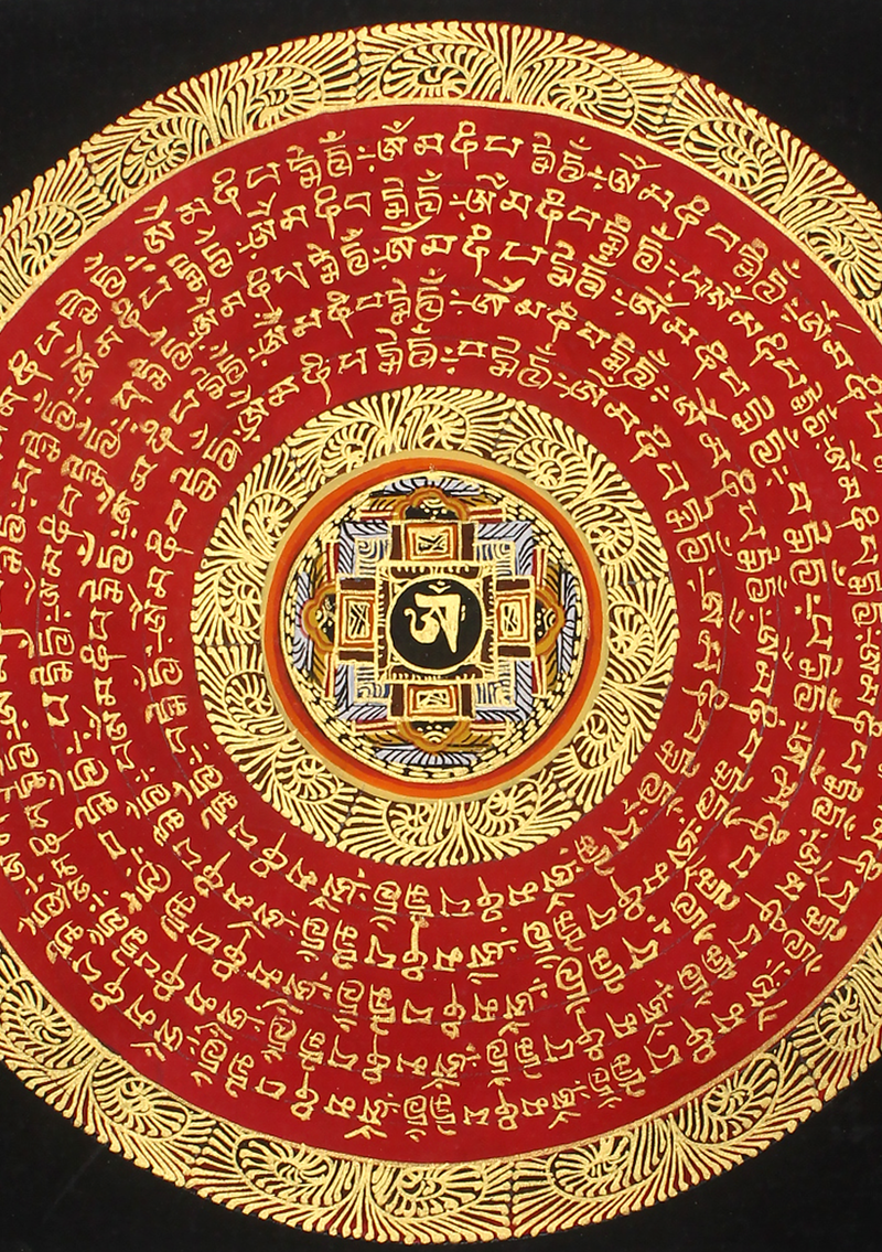 Tibetan Om Thangka Painting