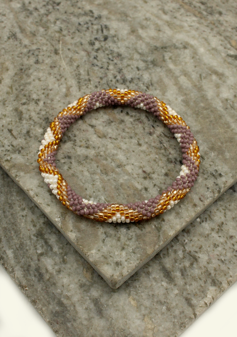 Golden Purple Star Nepalese Roll on Bracelet