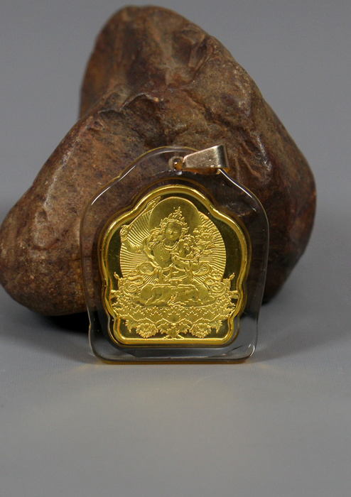 Buddhist Deity With Mantra Pendant