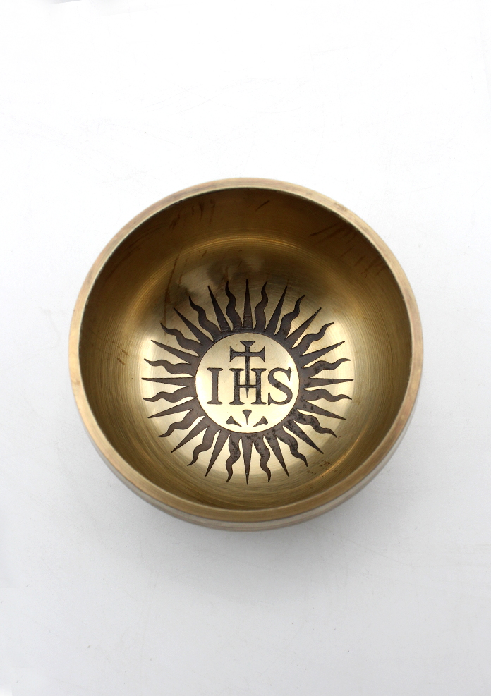 Singing Bowl with Christian Symbols