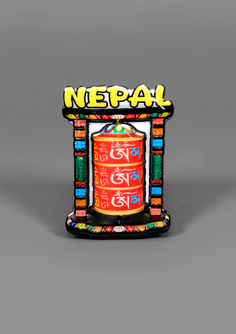 Large Tibetan Prayer Wheel Fridge Magnet