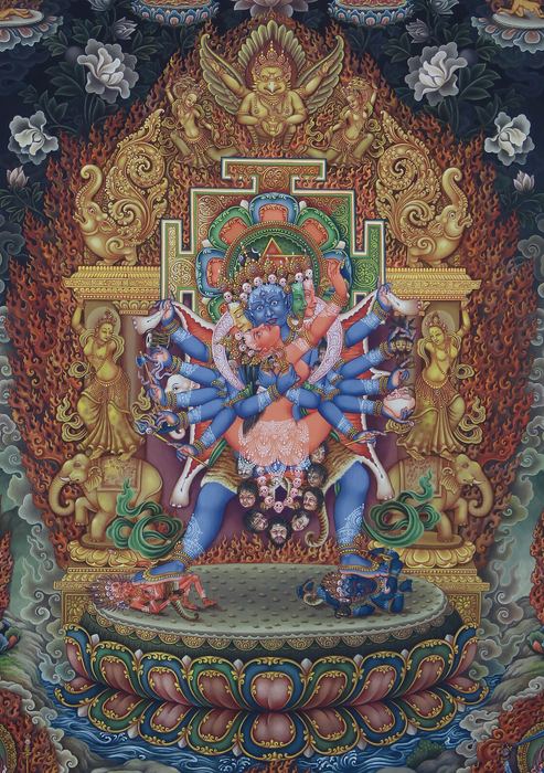 Newari Pauba Chakrasamvara Print Signed by Sundar Sinkhwal