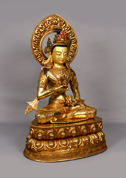 Fully Gold Plated Vajrasattva Statue 1.7 feet high