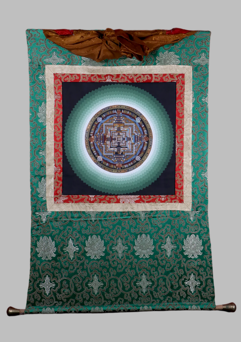 Mandala Thousand Lotus Brocade Thangka Painting
