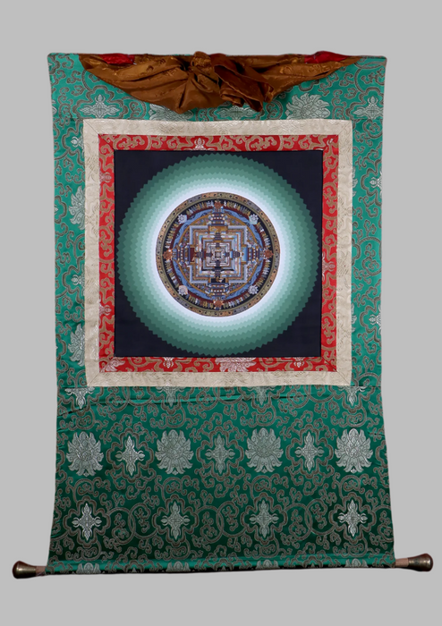 Mandala Thousand Lotus Brocade Thangka Painting