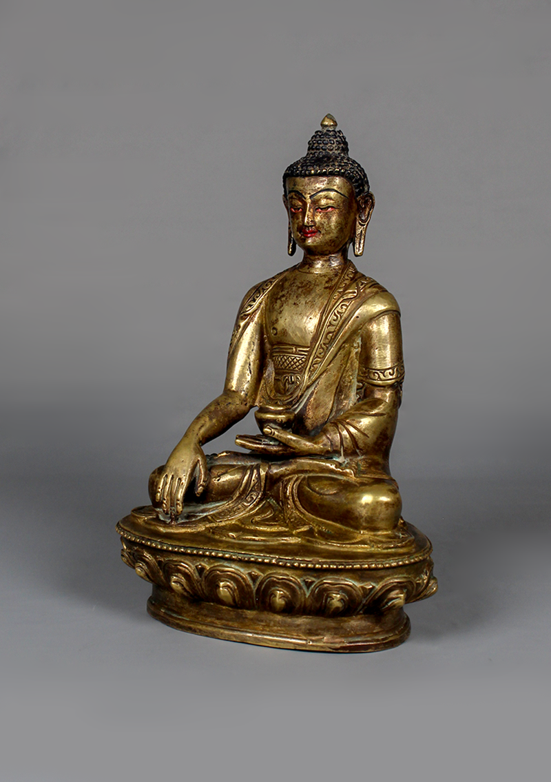 Antique Style Shakyamuni Buddha Statue 8.25"
