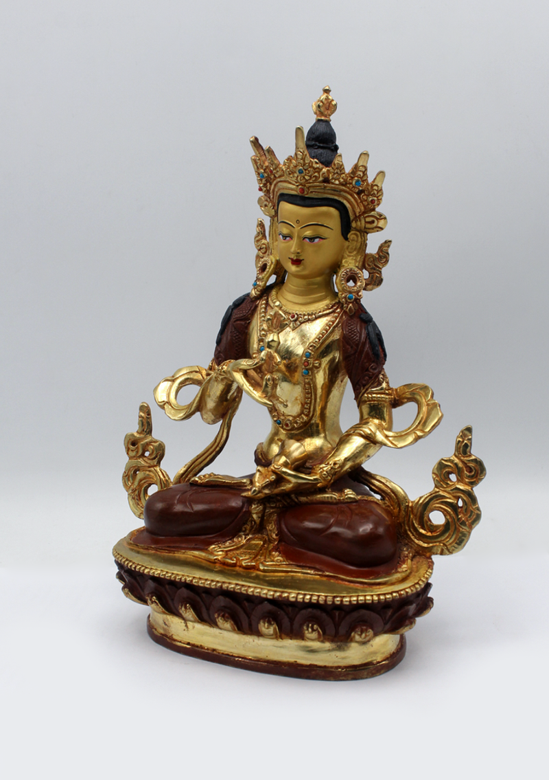Partly Gold Plated Copper Vajrasattva 9" H