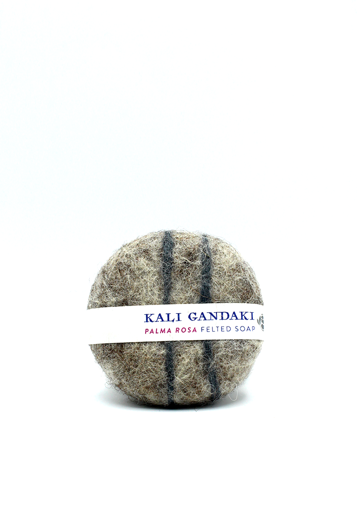 Kali Gandaki Palma Rosa Felted Herbal Soap