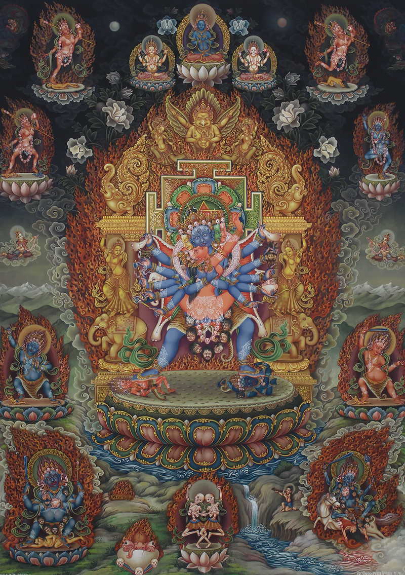 Newari Pauba Chakrasamvara Print Signed by Sundar Sinkhwal