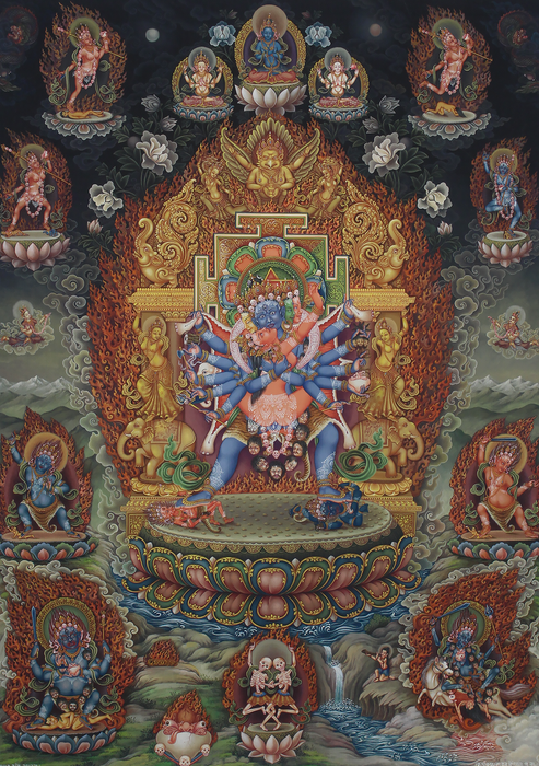 Newari Pauba Chakrasamvara Print Signed by Sundar Sinkhwal