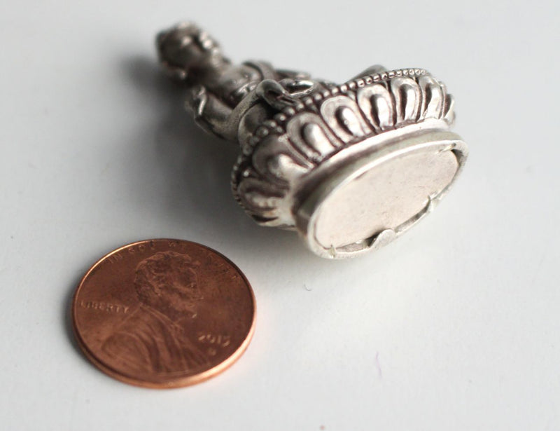 Tiny Ratnasambhava Silver Statue 4cm