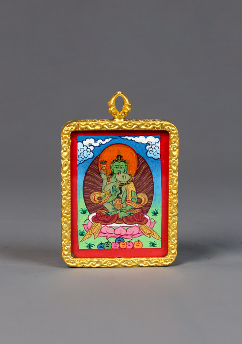 Samantabhadra Mini Thangka Amulet Pendant
