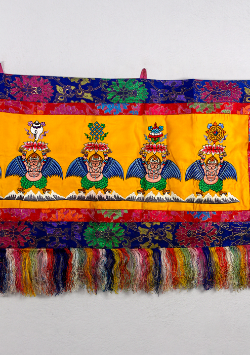 Garud Eight Auspicious Symbol Brocade Wall Hanging