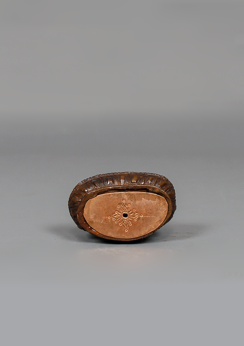 Oxidized Copper Amitabh Buddha Statue 3.5" H