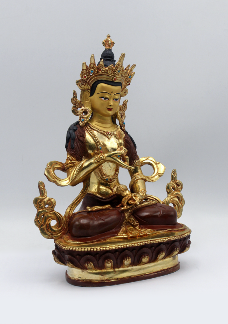 Partly Gold Plated Copper Vajrasattva 9" H