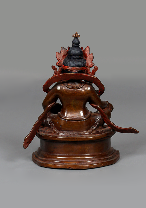 Copper Oxidized Dzambala Statue 6.5"H