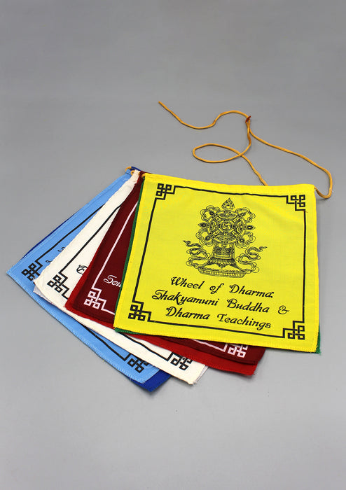 Tibetan Lucky Symbols Cotton Hemmed Prayer Flags