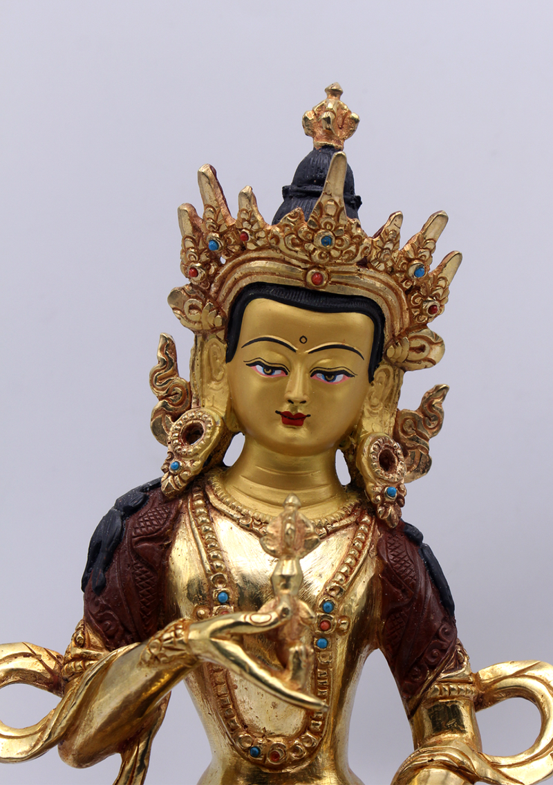 Partly Gold Plated Copper Vajrasattva 9" H