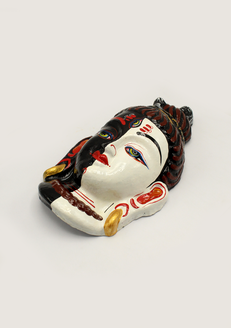 Hand Painted Paper Mache Three Eyed Shiva Wall Hanging Mask