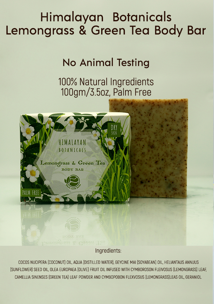 Himalayan Botanicals Lemongrass and Green Tea Herbal Soap