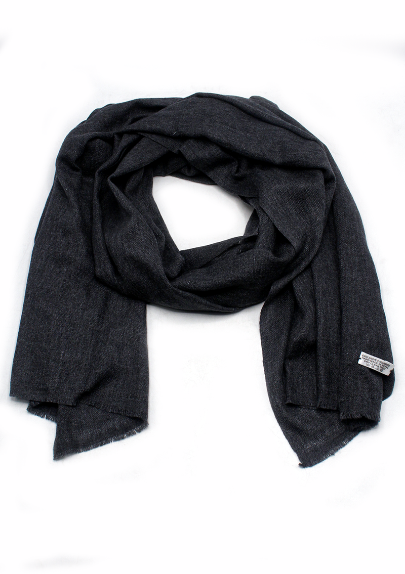 Dark Gray Mix Wool Cashmere Shawl