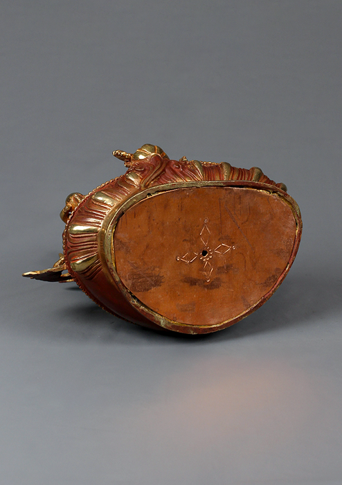 Copper Partly Gold plated Zambala Statue 8.5" H