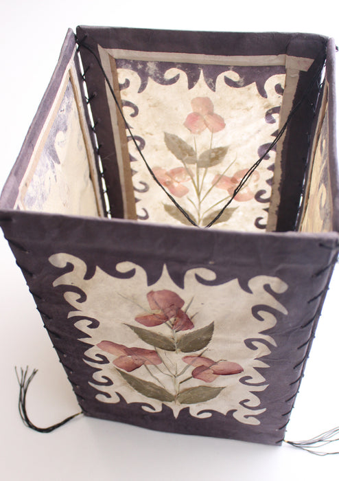 Real Dried Flower and Leaves Pressed Paper Ceiling Lamp Shade