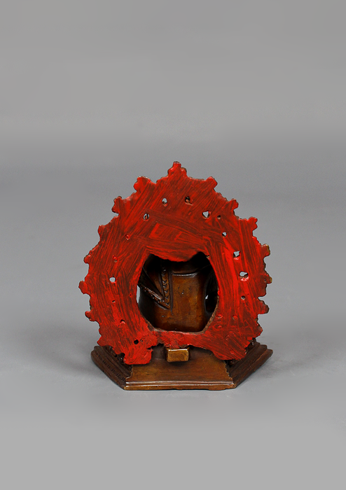 Oxidized Copper Medicine Buddha Statue 3.75" H