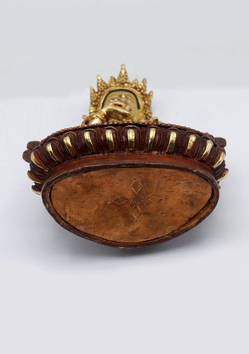 Partly Gold Plated Copper Vajrasattva 6.5" H