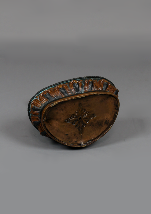 Copper Oxidized Fine Carving Shakyamuni Buddha Statue 8"H