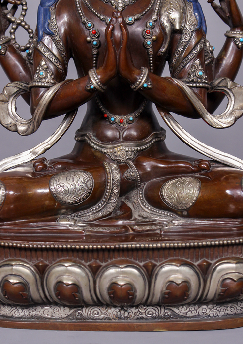 Masterarts Partly Gold Plated Chenrezig Statue 16" H