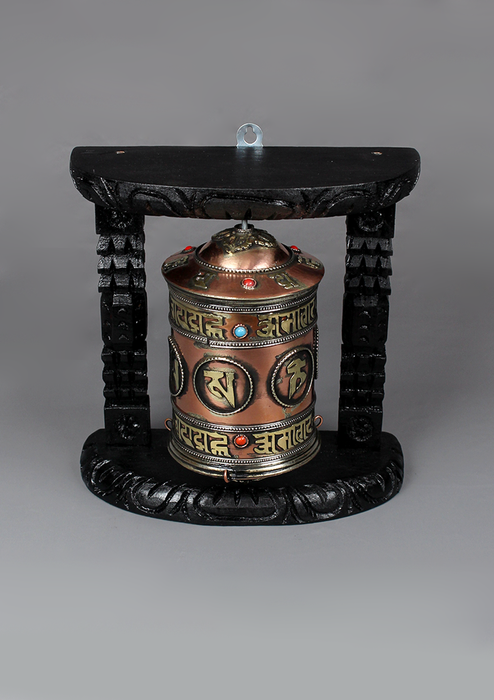OM Mane Prayer Wheel Wall Hanging
