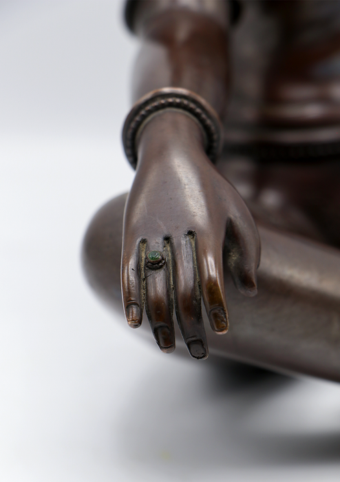 Masterpiece Newa Arts Copper Oxidized Apsara Statue 9"H