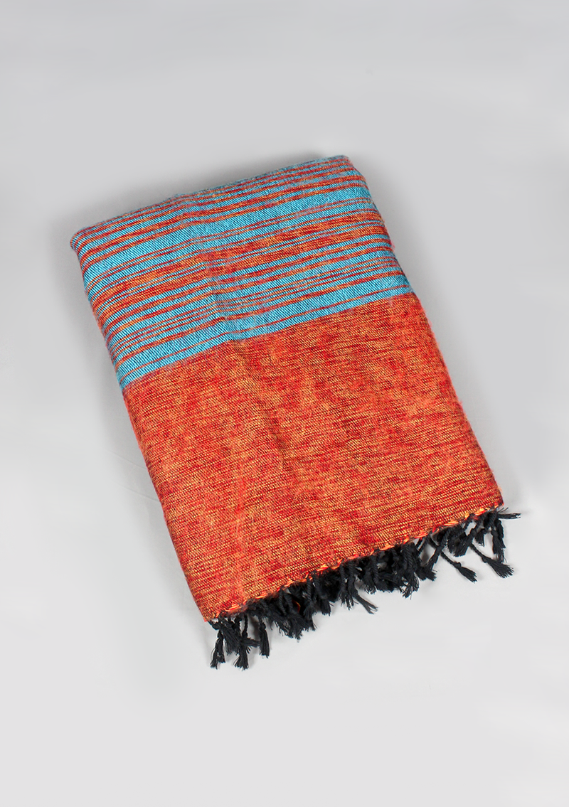 Handloomed Stripes Yak Wool Blanket - Colorful