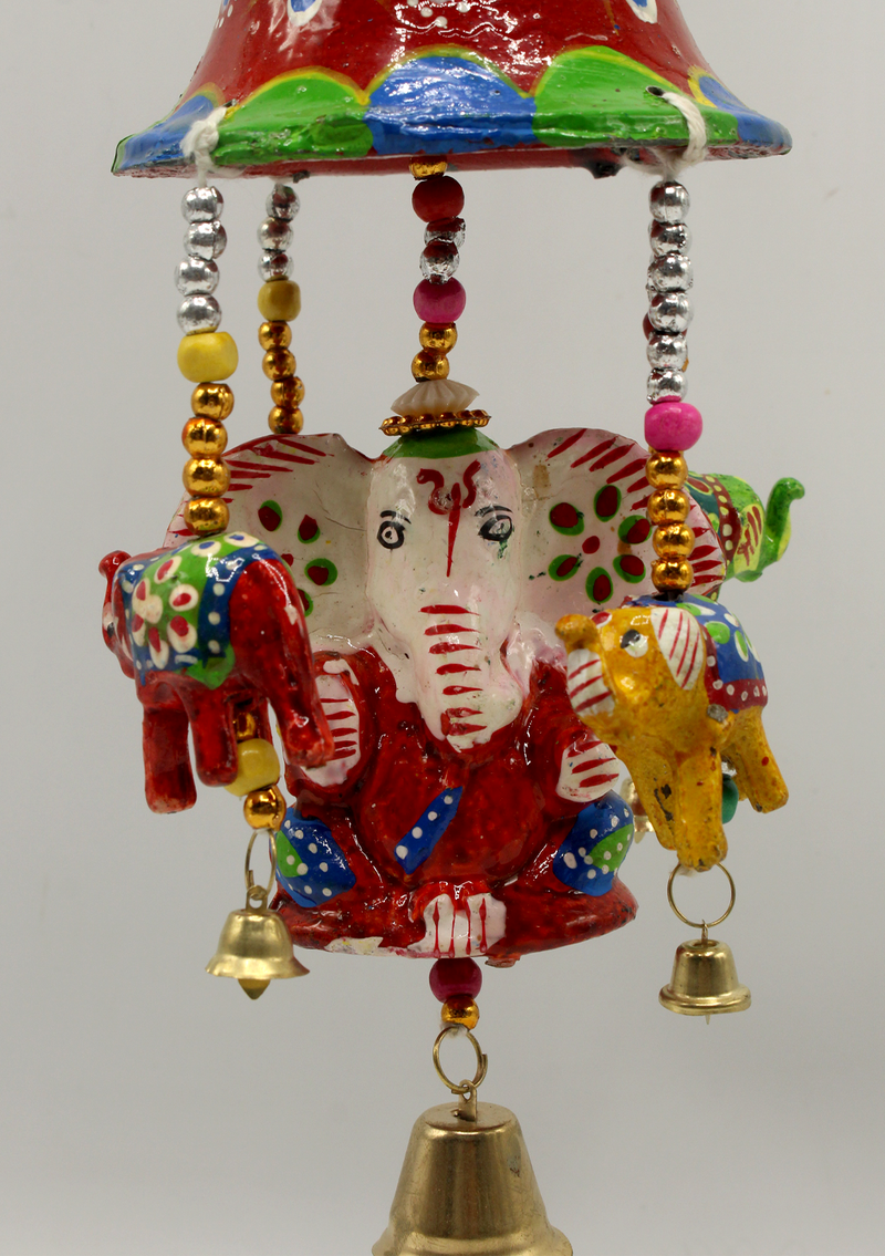 Red Ganesha Bell Wind Chimes