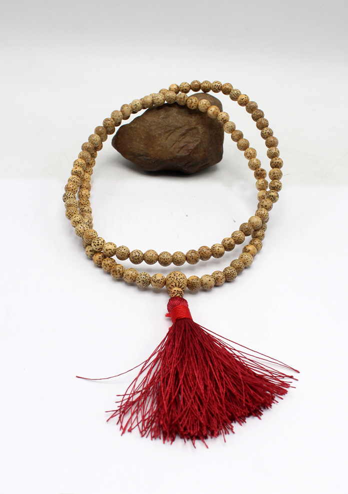 Lotus Prayer Mala with Red Tassel