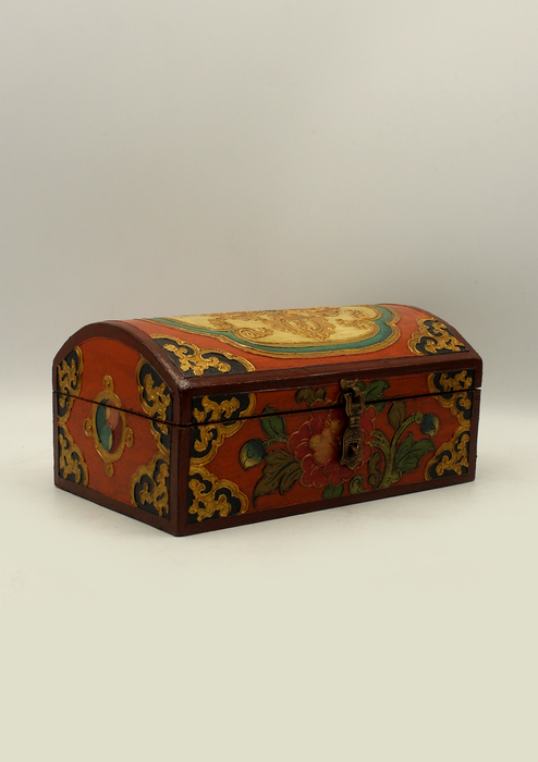 Handpainted Tibetan Wooden Double Dorjee Optical Box