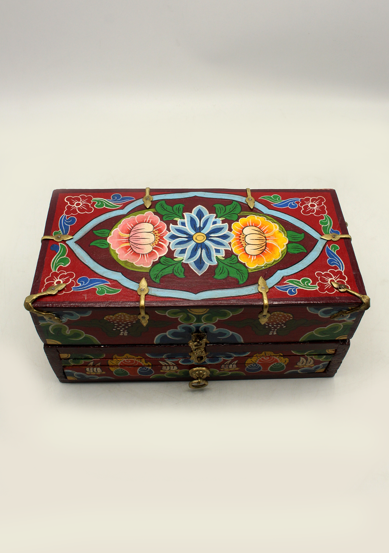 Handcrafted Wooden Buddhist Ritual Tibetan Altar Portable Shrine Box